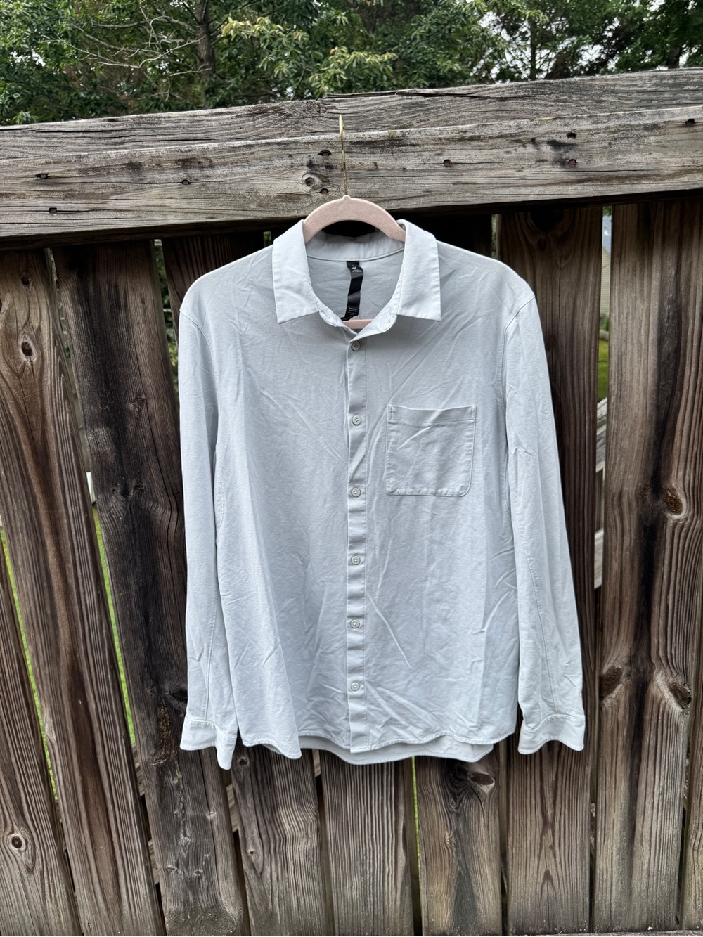lululemon athletica Light Gray Long-Sleeve Button-Down Shirt